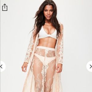 Nude Lace Swim Coverup Set